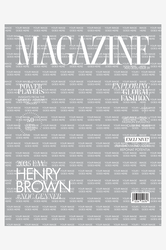 创意大气杂志封面元素-众图网