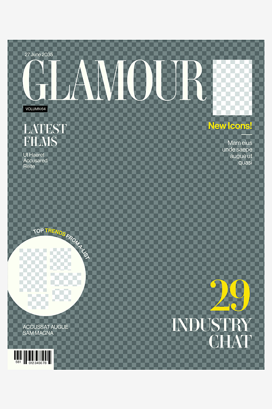 创意大气杂志封面元素-众图网