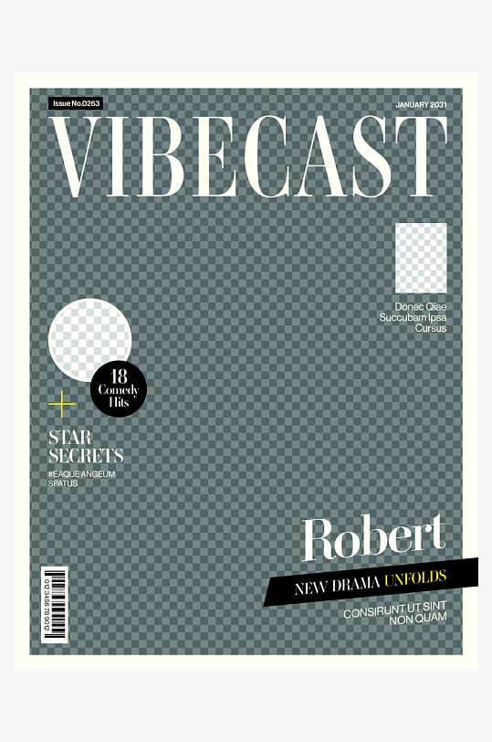 创意大气杂志封面元素-众图网