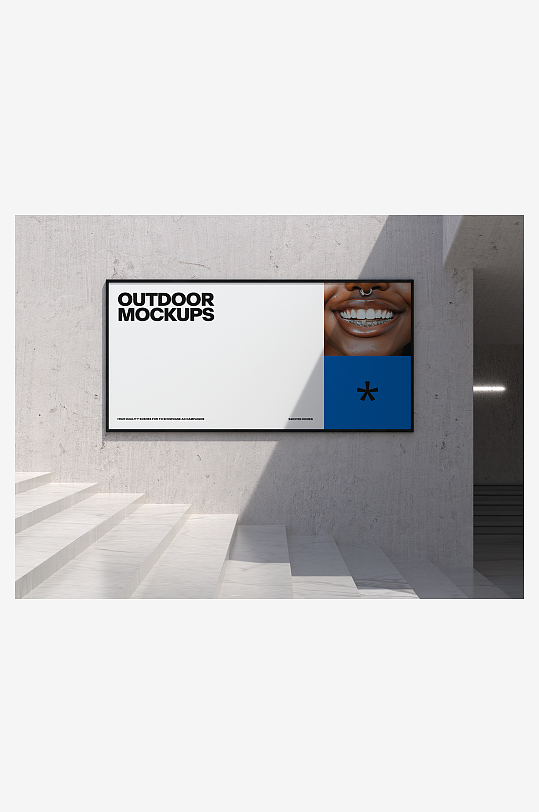 户外广告mockup样机设计素材-众图网