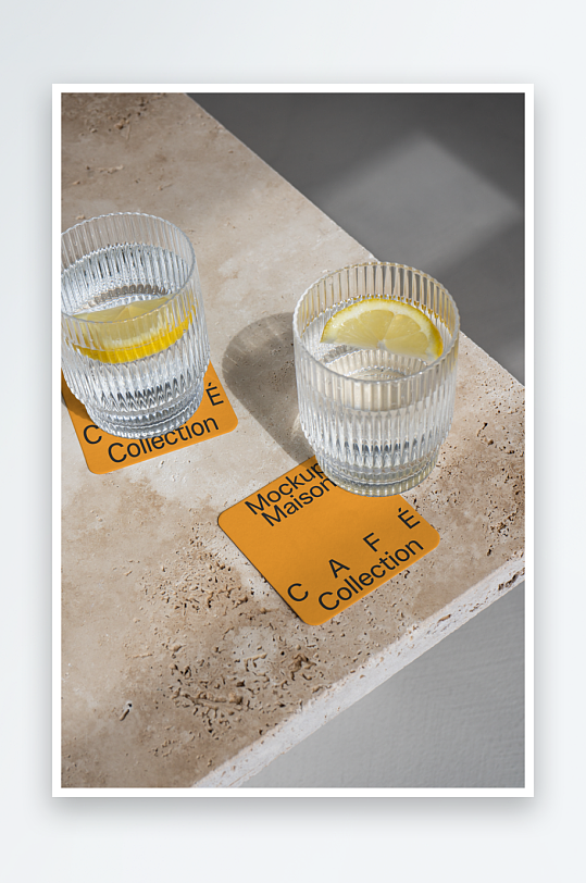 杯垫mockup样机设计素材-众图网