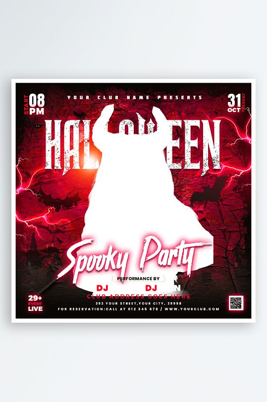 万圣节PSD分层设计素材-众图网