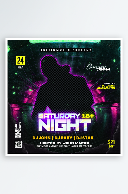 夜店派对PSD分层设计素材-众图网