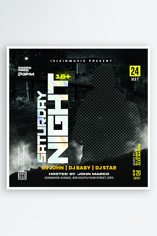 演出派对夜店PSD分层设计素材-众图网