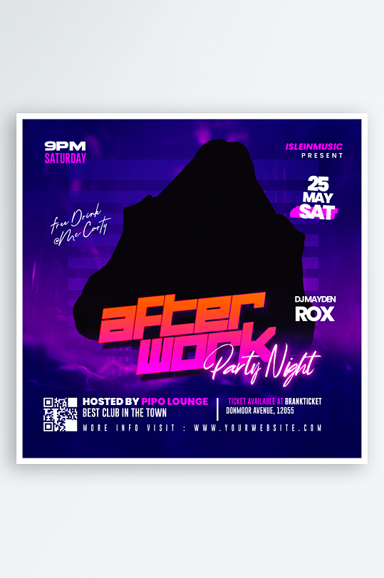 演出派对夜店PSD分层设计素材-众图网