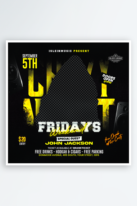 夜店演出演唱会PSD分层设计素材-众图网