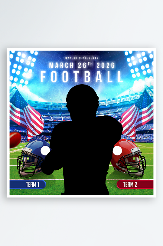 橄榄球PSD分层设计素材-众图网