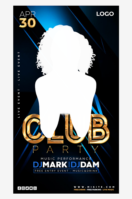 演出夜店派对PSD分层设计素材-众图网