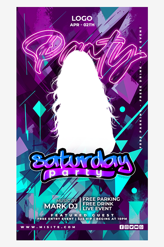 演出夜店派对PSD分层设计素材-众图网