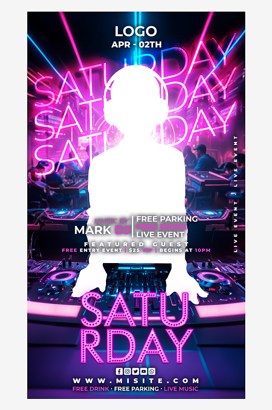 演出夜店派对PSD分层设计素材-众图网