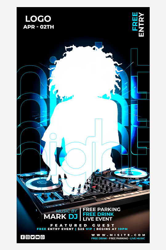 演出夜店派对PSD分层设计素材-众图网