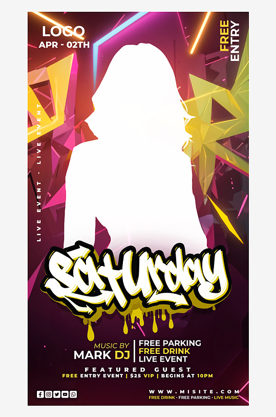 演出夜店派对PSD分层设计素材-众图网