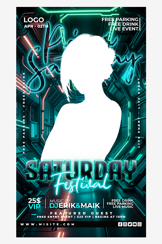 夜店演出广告PSD分层设计素材-众图网