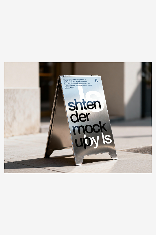 高端金属不锈钢立牌样机-众图网