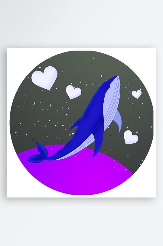 水彩动物圆形装饰画-众图网