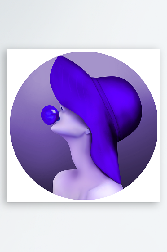 轻奢美女圆形装饰画-众图网