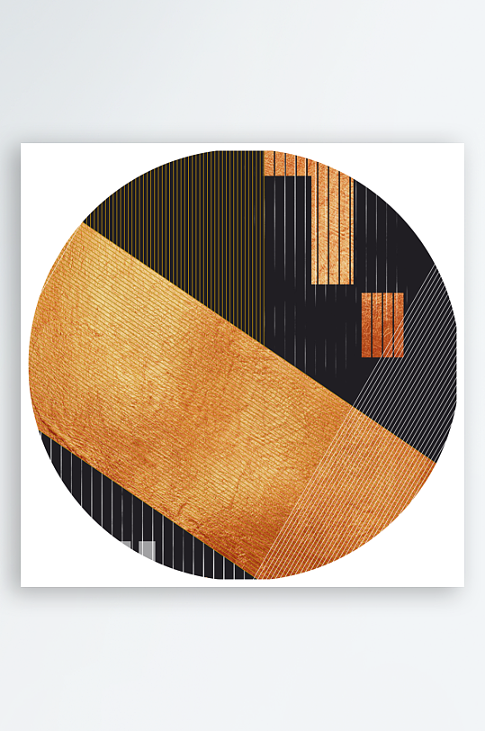 轻奢几何艺术圆形装饰画-众图网