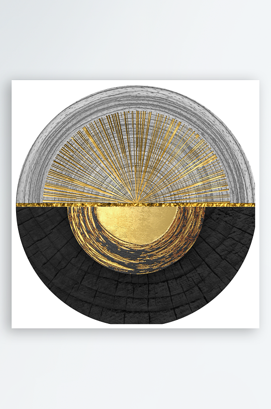 轻奢几何艺术圆形装饰画-众图网