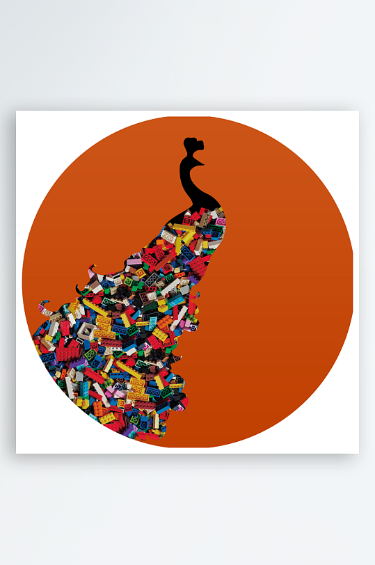 轻奢动物圆形装饰画-众图网