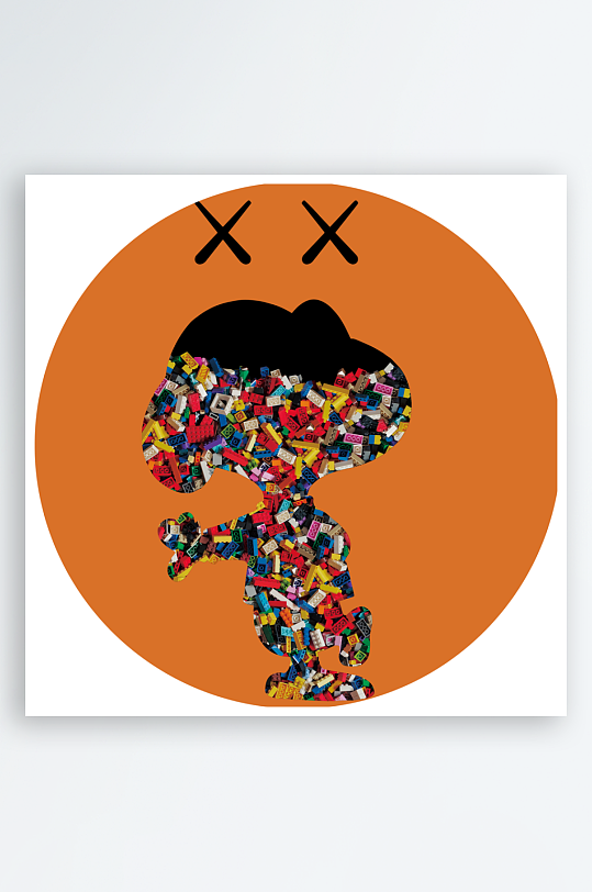 轻奢动物圆形装饰画-众图网