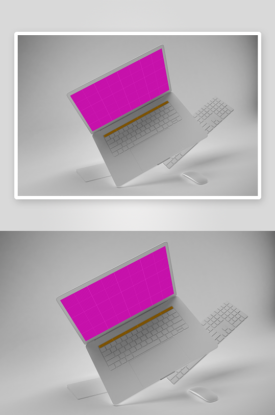 笔记本界面样机模板个角度-众图网