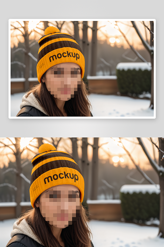 针织帽服饰样机模板-众图网