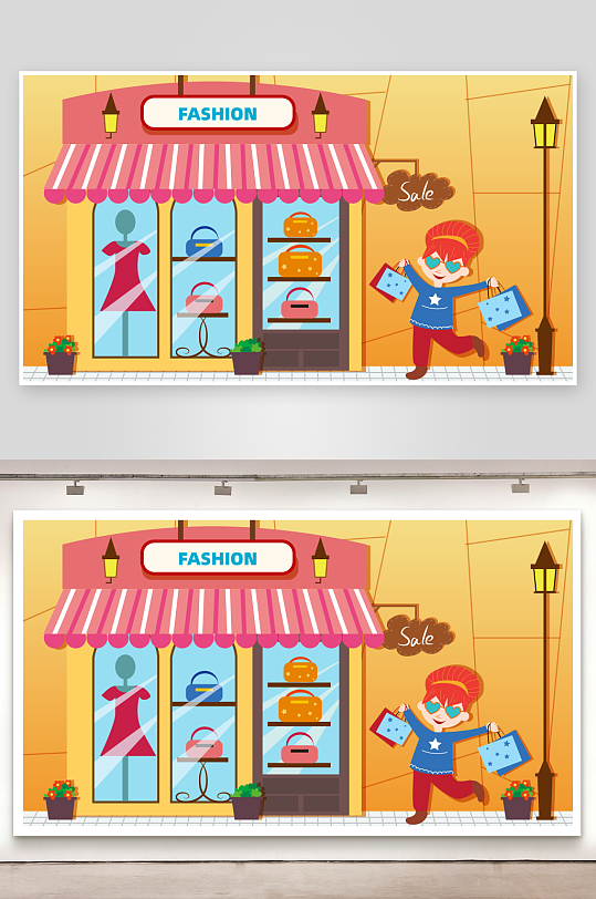 矢量创意双11场景-众图网