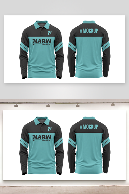 长袖帽服饰样机模板-众图网