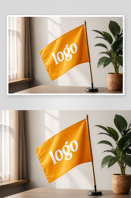 高端旗帜桌面旗样机-众图网