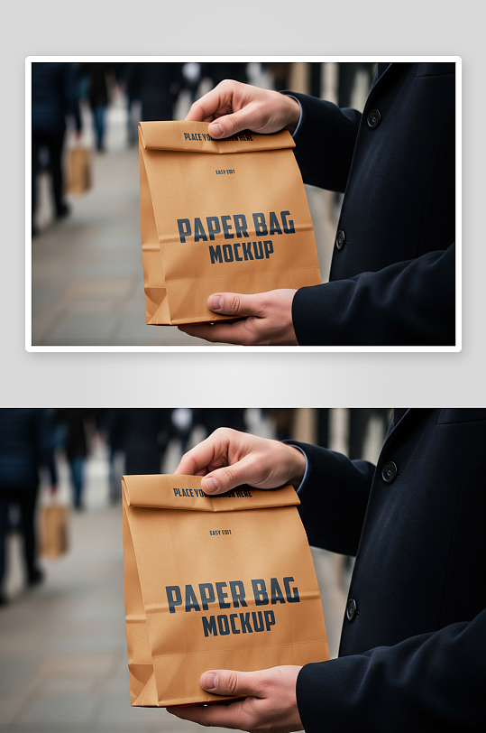高端纸袋外卖打包袋样机-众图网