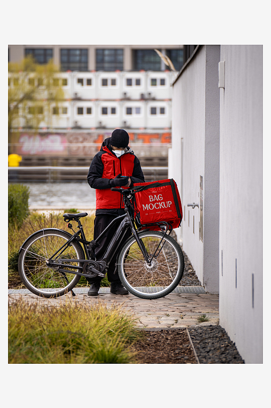 高端外卖快递样机-众图网