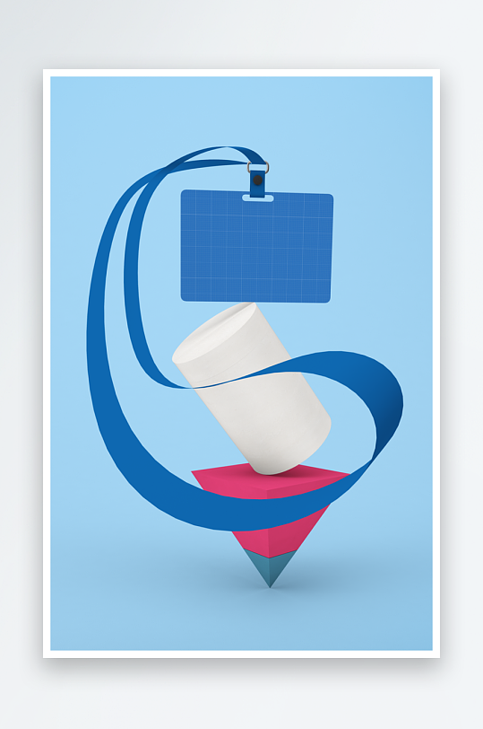 工作证胸牌吊牌样机模板-众图网