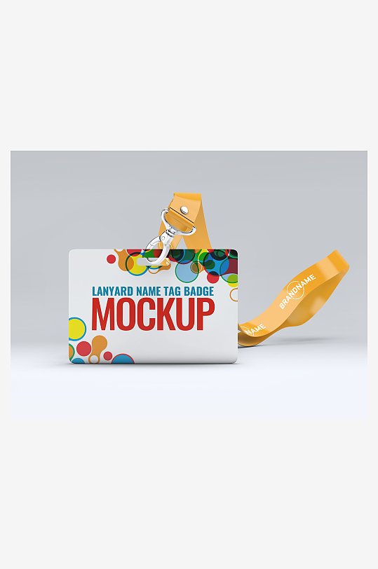 工作证胸牌吊牌样机模板-众图网