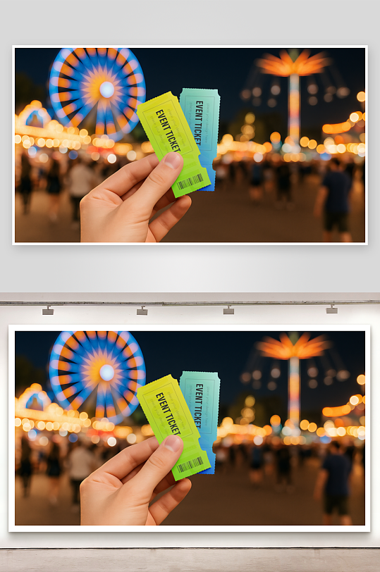 高端游乐场门票样机-众图网