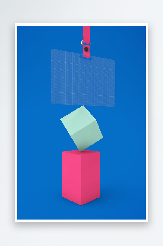 工作证胸牌吊牌样机-众图网