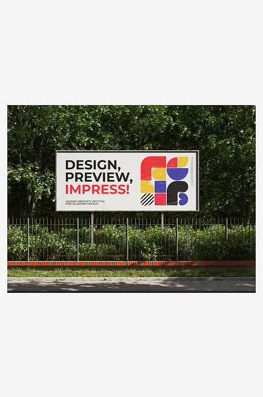 广告牌户外样机模板-众图网