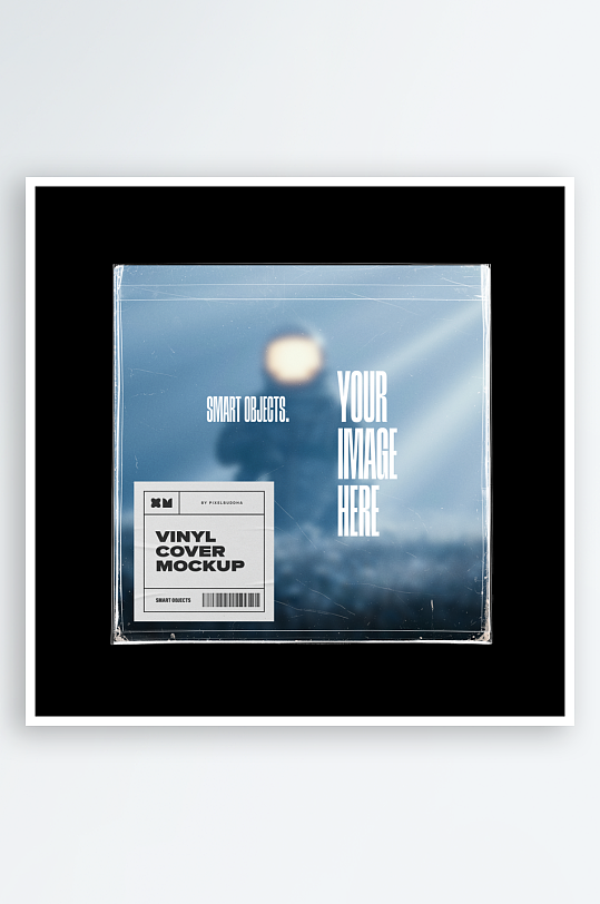 高端唱片CD光碟封面样机-众图网