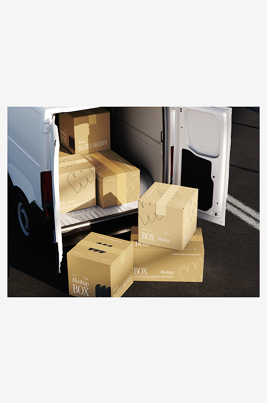 创意物流物料样机展示-众图网