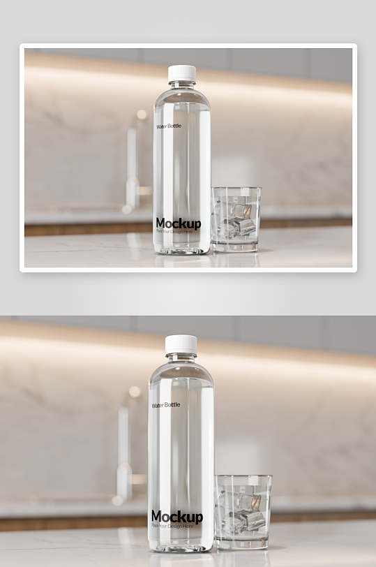 创意简约纯净水样机展示-众图网