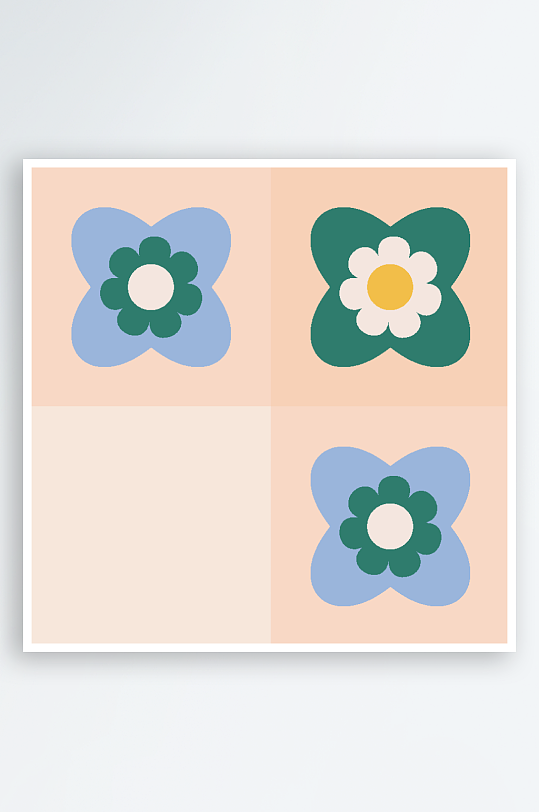 创意矢量简约花卉背景设计-众图网