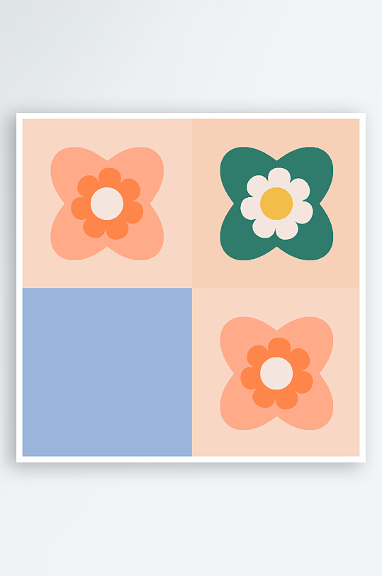 创意矢量简约花卉背景设计-众图网