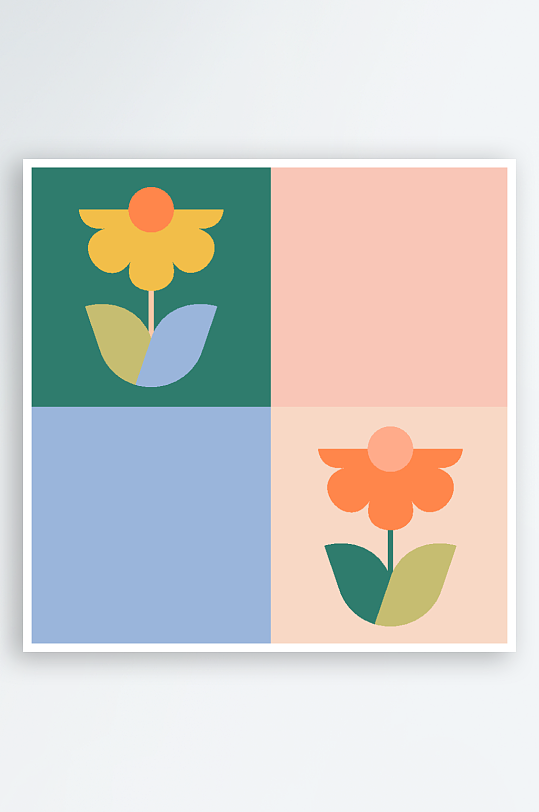 创意矢量简约花卉背景设计-众图网