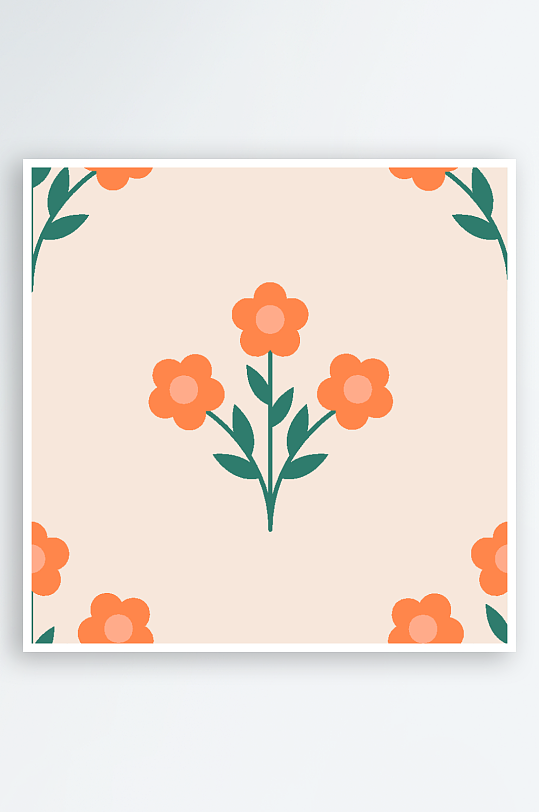 创意矢量简约花卉背景设计-众图网