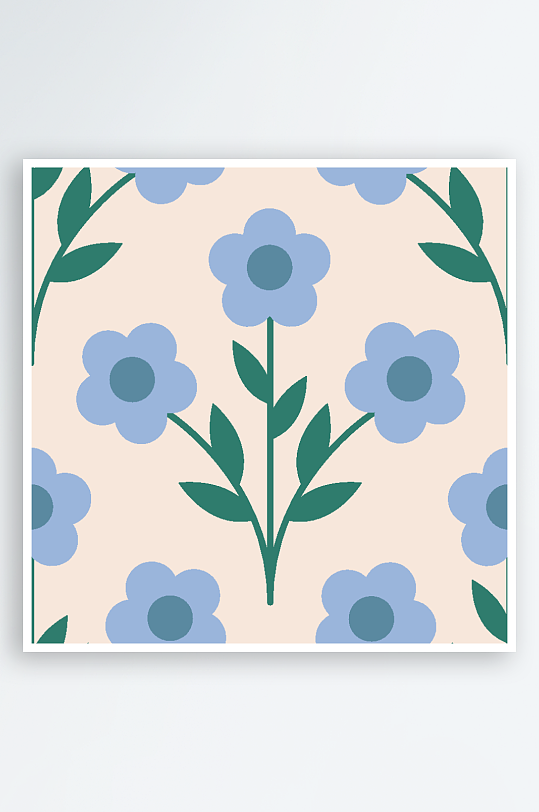 创意矢量简约花卉背景设计-众图网