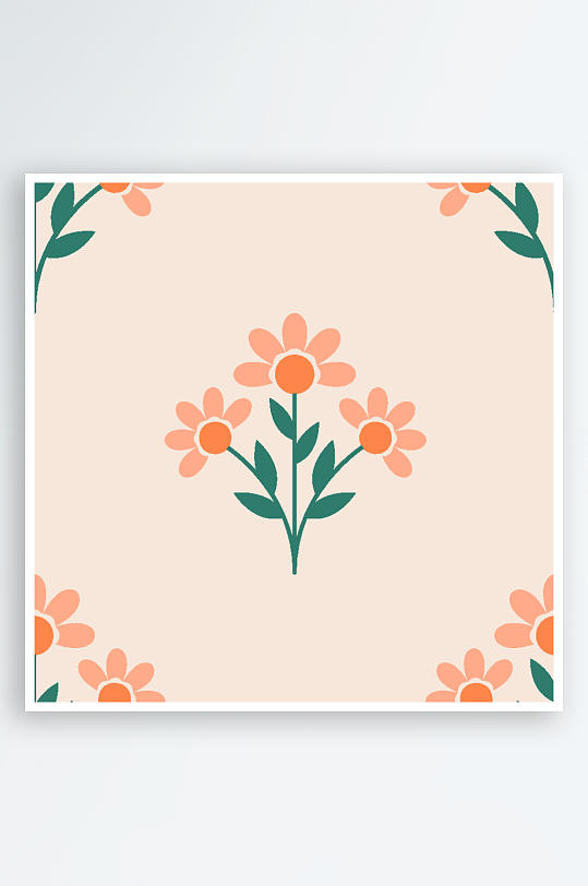 创意矢量简约花卉背景设计-众图网