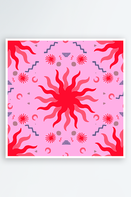 复古潮流图案矢量背景-众图网