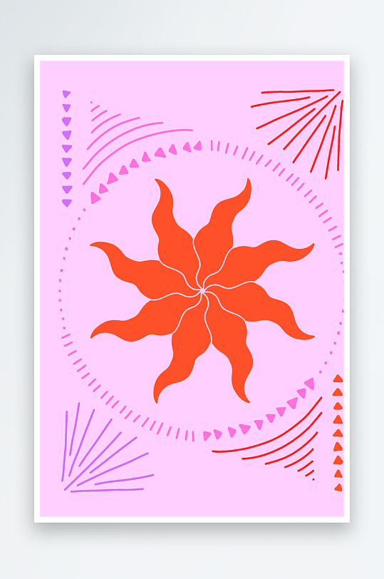 复古潮流图案矢量背景-众图网