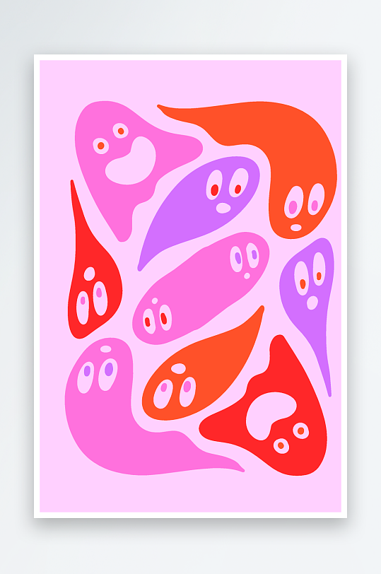 矢量复古潮流图案背景-众图网