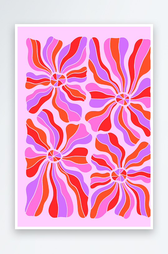 矢量复古潮流图案背景-众图网