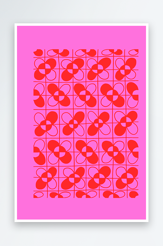 矢量复古潮流图案背景-众图网